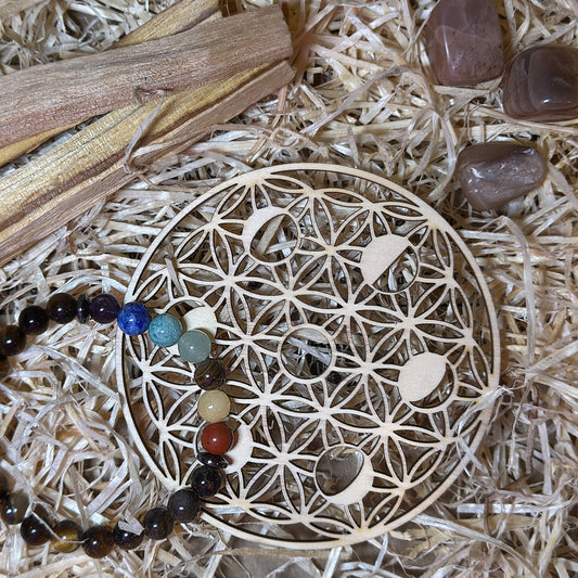 coffret bracelet plaque et pierres sur paille