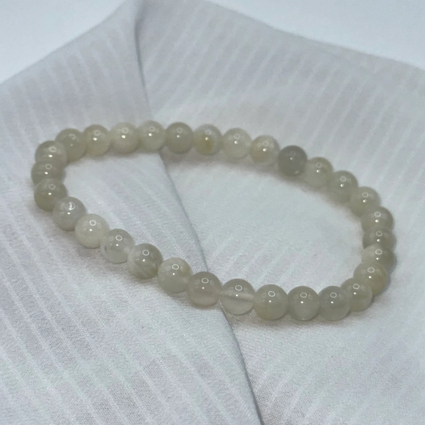 Bracelet Pierre de lune beige en pierre naturelle