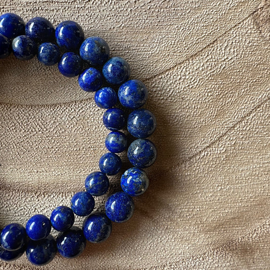 2 bracelets lapis sur bois 