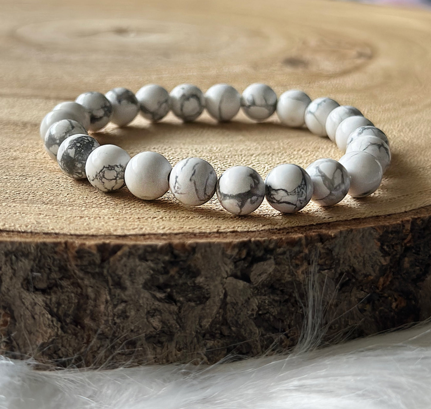 Bracelet Howlite blanche