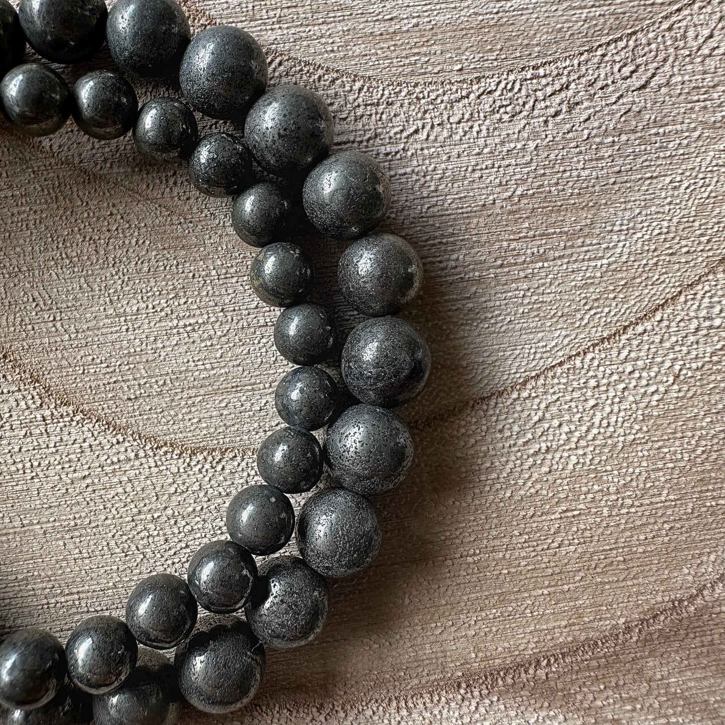 2 bracelets pyrite sur bois 