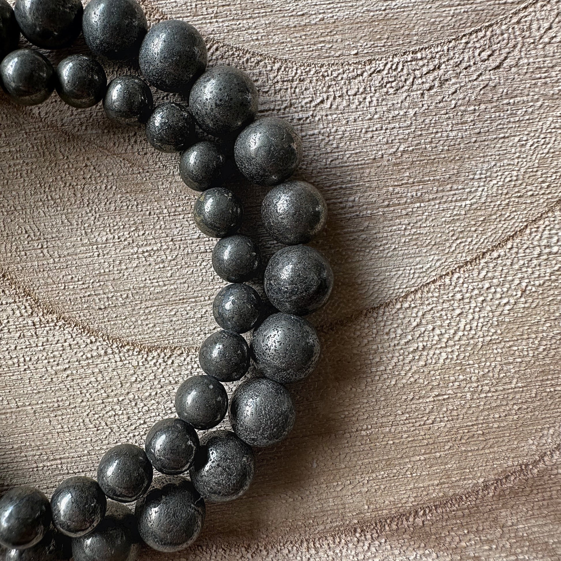 2 bracelets pyrite sur bois 