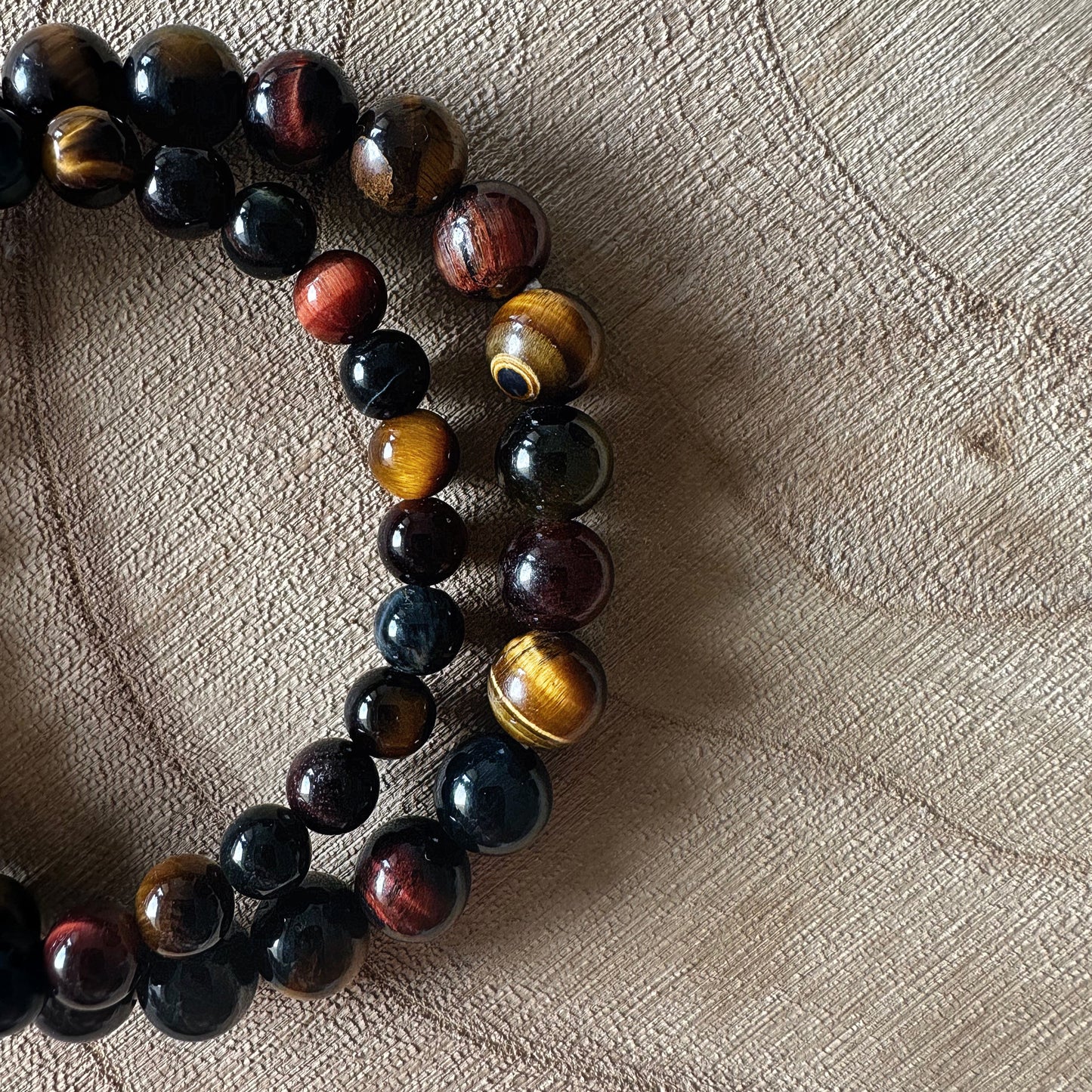 2 bracelets oeil multiple sur bois 