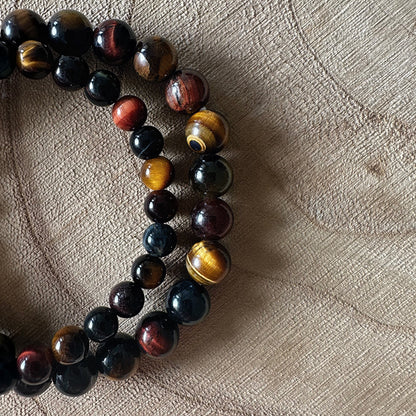 2 bracelets oeil multiple sur bois 