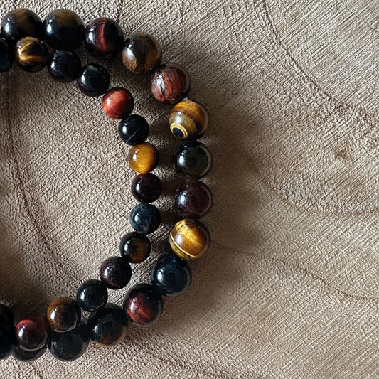 2 bracelets oeil multiple sur bois 