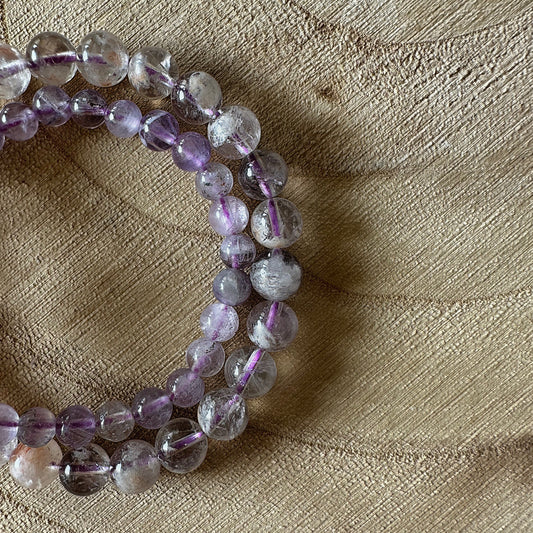 2 bracelets améthyste du brésil sur bois 