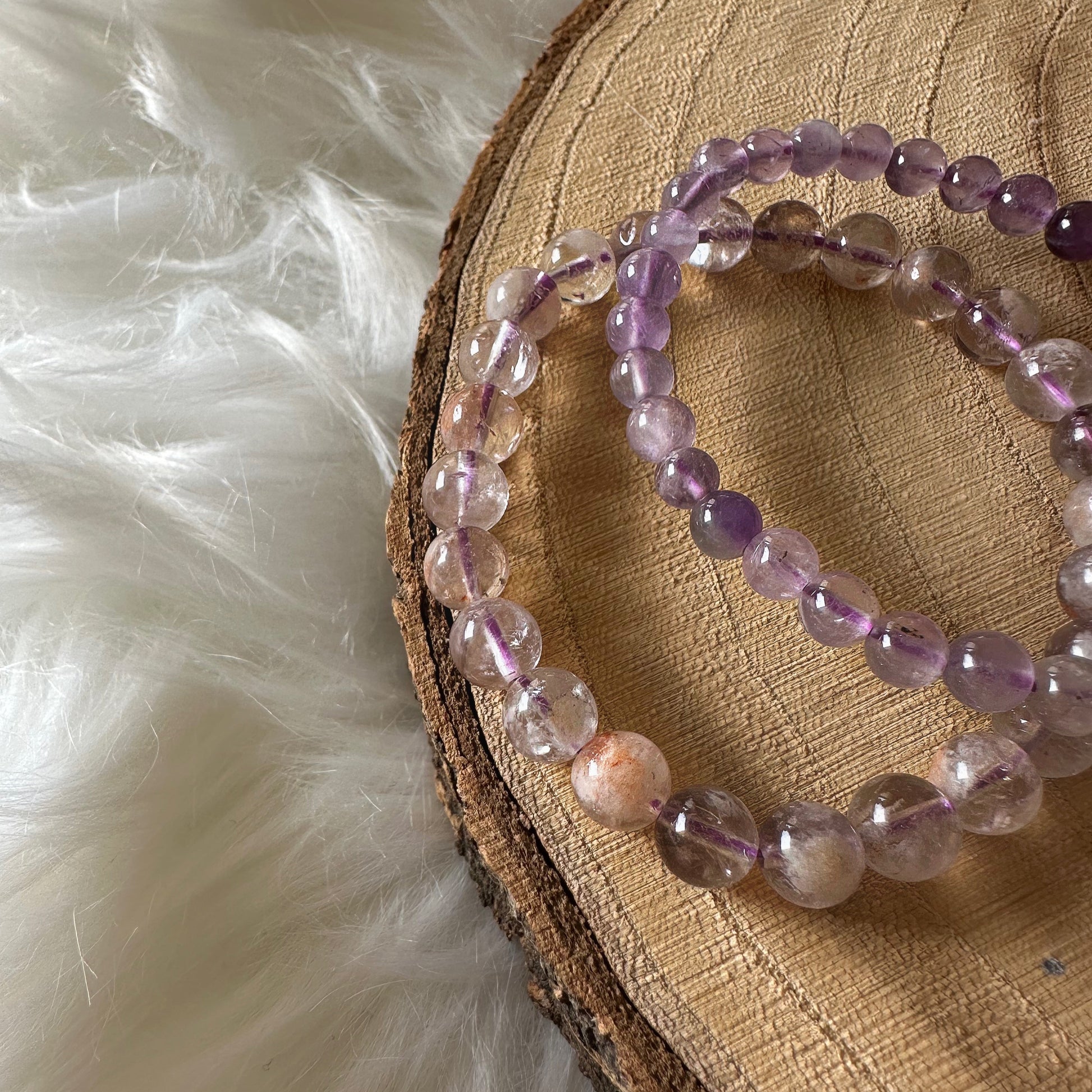 Bracelets améthyste du brésil vu du dessus 