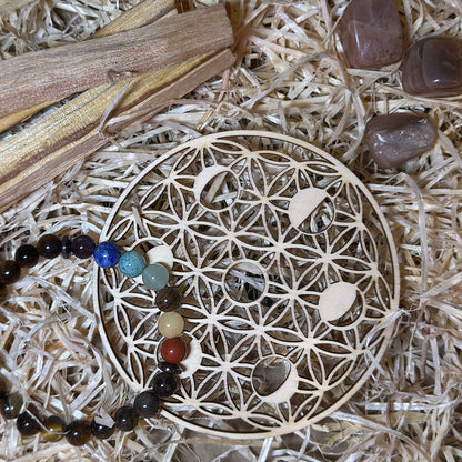 coffret bracelet plaque et pierres sur paille