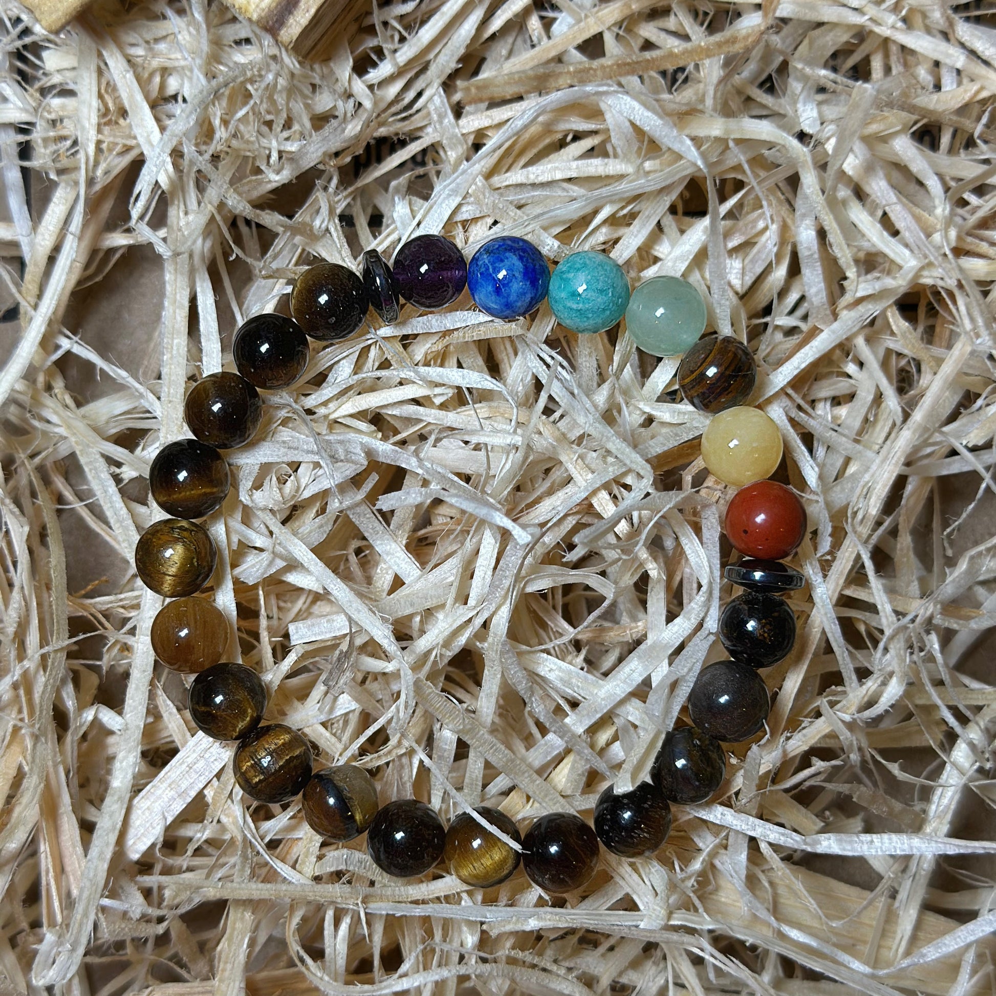 bracelet 7 chakra sur paille