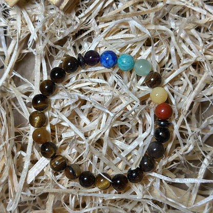 bracelet 7 chakra sur paille