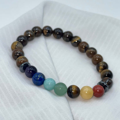 Bracelet 7 Chakras & Oeil de tigre