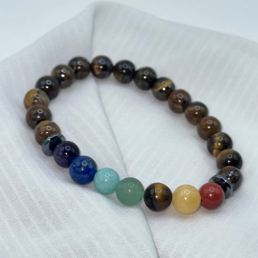 Bracelet 7 Chakras & Oeil de tigre