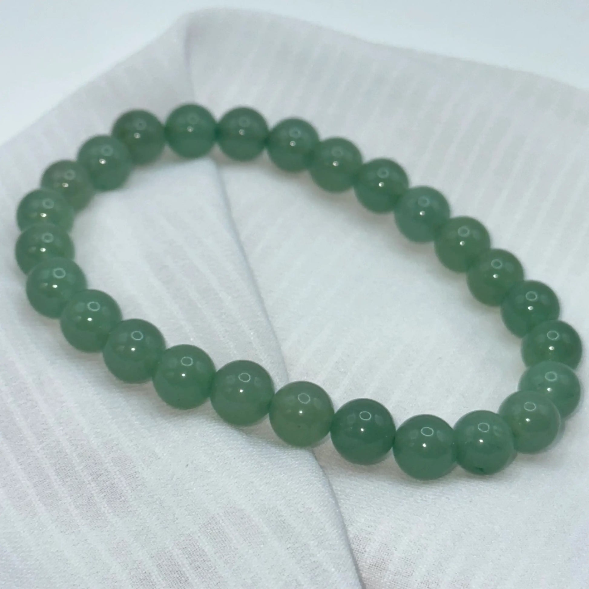 bracelet aventurine verte sur soie 