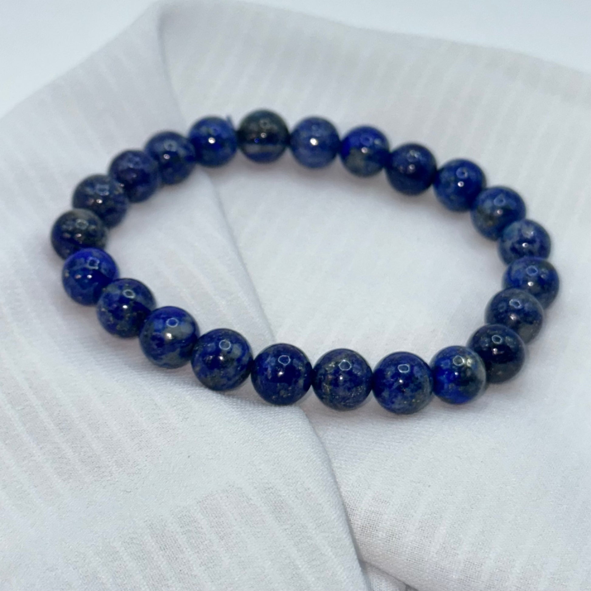 bracelet lapis lazuli sur soie 8mm